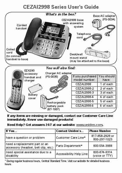 Uniden Cordless Telephone CEZAI2998-page_pdf